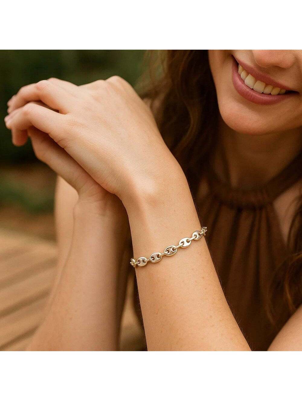 Sterling Silver Puffed Mariner Bracelet